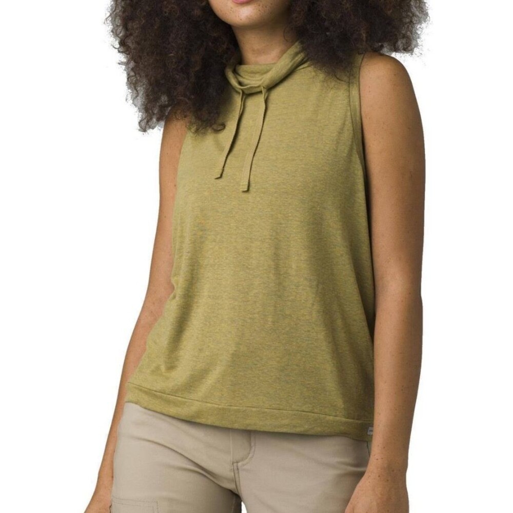 PRANA Cozy Up Barmsee Sweet Grass Heather Tank Top Cowl Neck Hemp Blend Size XS